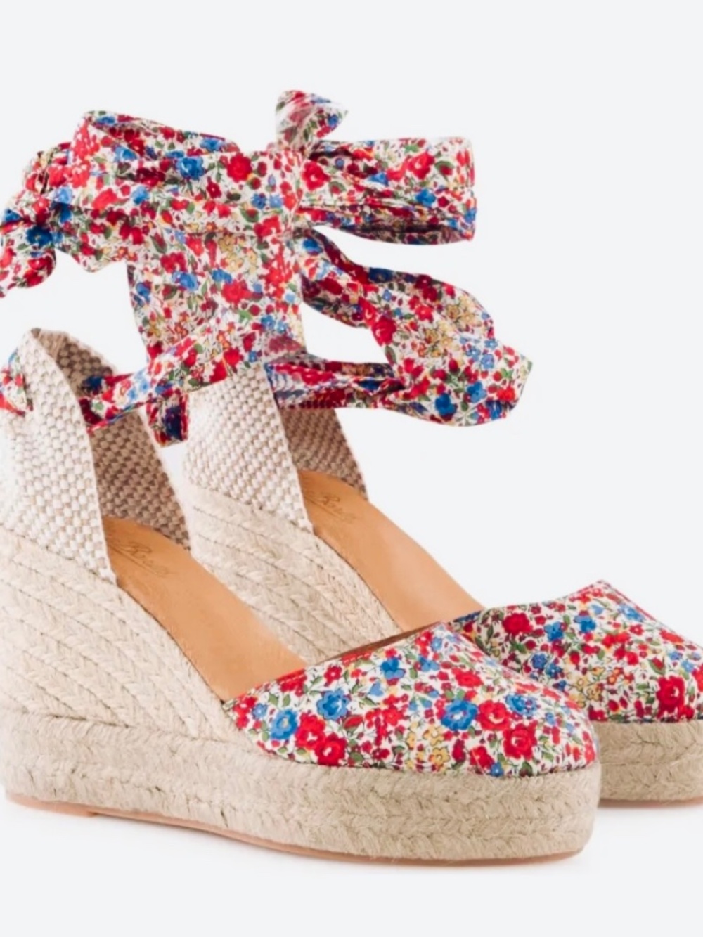 NWT MC2 SAINT BARTH gorgeous Espadrille sandal/w High Wedge & Ankle Lace size 37